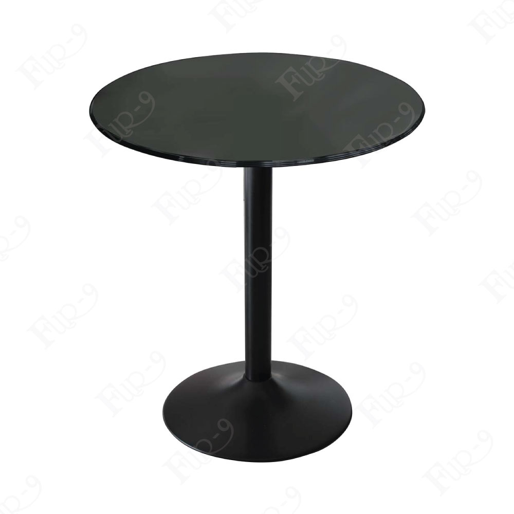 โต๊ะท๊อปกระจกเทมเปอร์ดำใส 10mm. ขาเหล็กเคลือบ Powder Coat