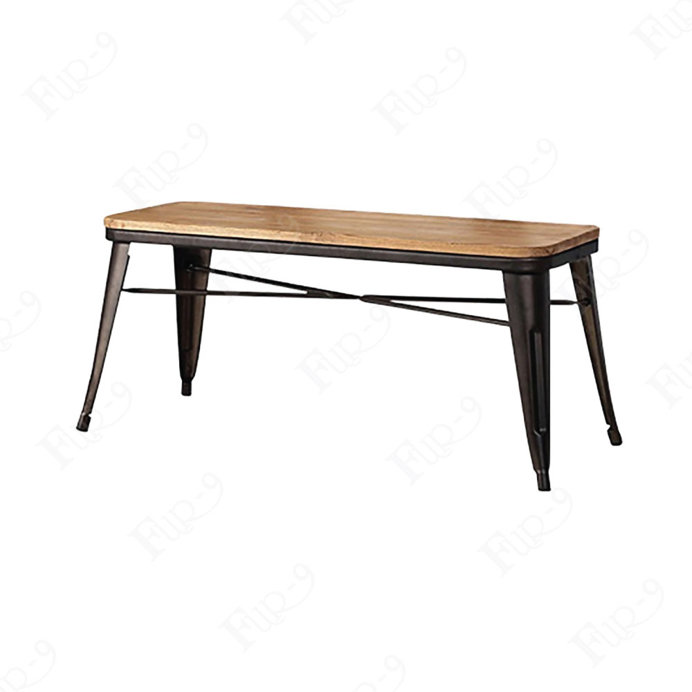 โครงเหล็กเคลือบ Powder Coat ที่นั่งไม้