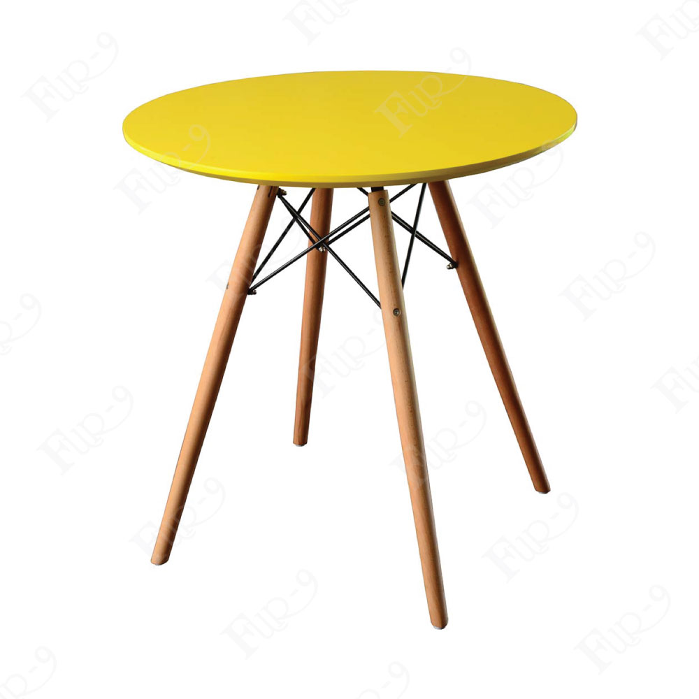 โต๊ะ TOP ไม้ MDF เคลือบ Hi-Gloss ขาไม้ ยึดด้วยเหล็ก