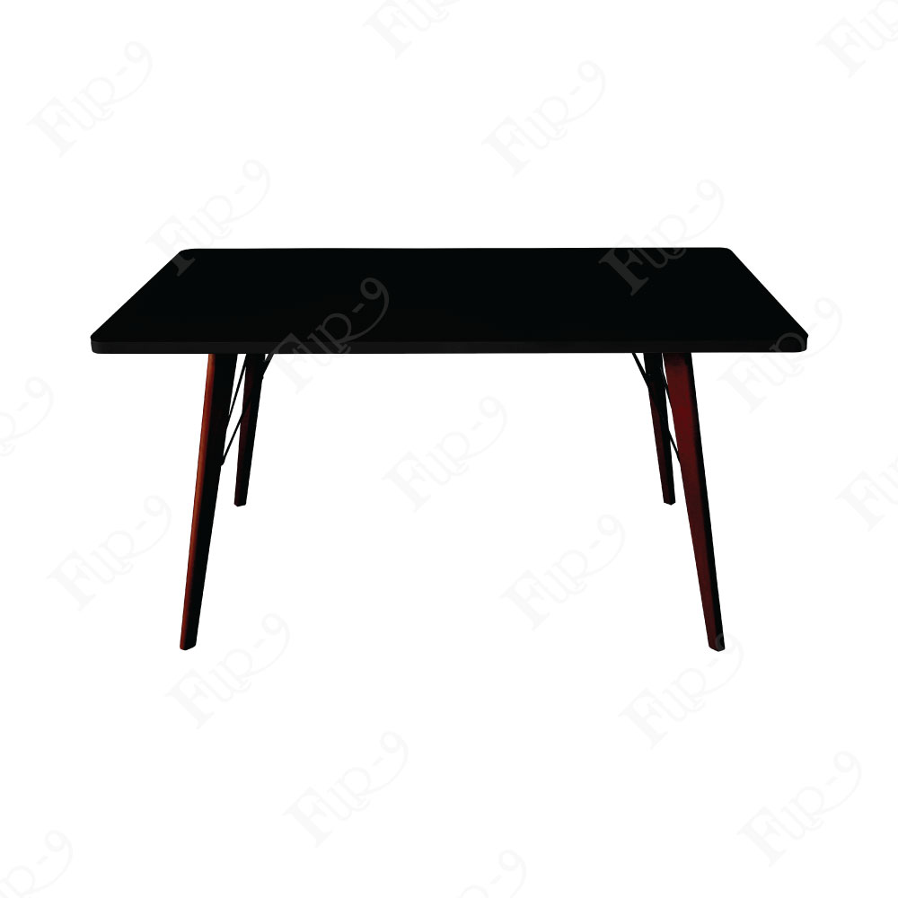 โต๊ะ Top Tempered Glass 6 mm Mdf เคลือบ Hi-Gloss ขาไม้