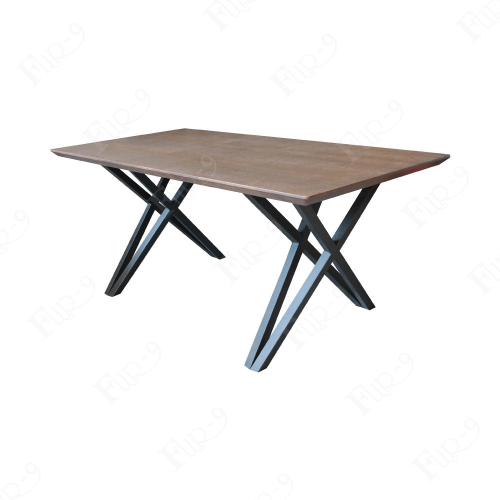 โต๊ะไม้ MDF ปิดผิว Wood Veneer ขาเหล็กเคลือบ Powder Coat