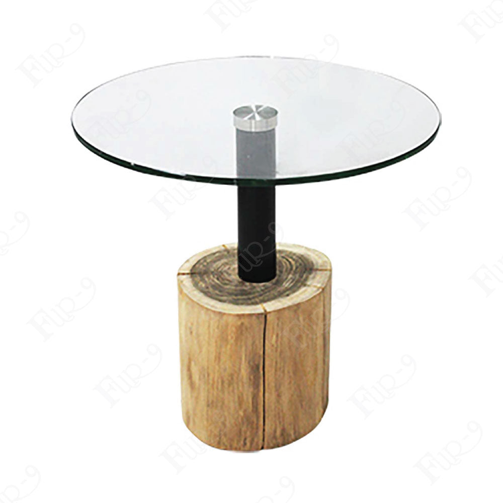 Top กระจก ขาไม้