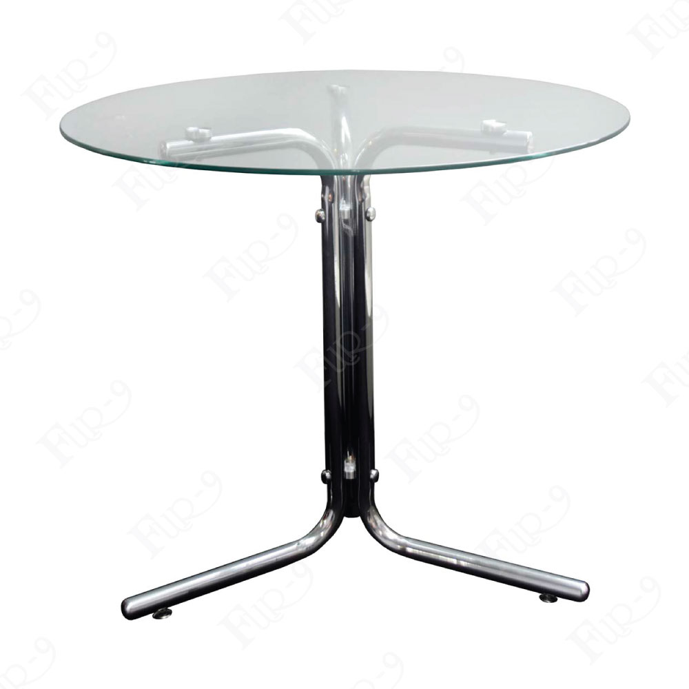 โต๊ะ TOP Tempered Glass ขาเหล็กชุบโครเมี่ยม