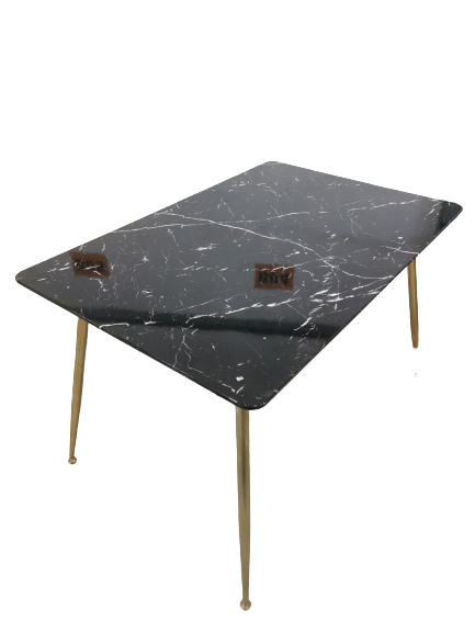 ท๊อป ไม้MDF ปิดผิว Veneer ลายหินอ่อน ขาเหล็กสีทอง Gold Brush