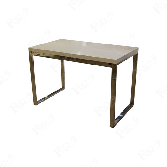 โต๊ะท็อป MDF เคลือบ Hi-gloss ขาสแตนเลส